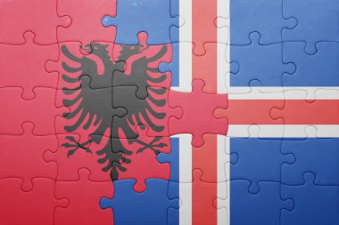 Arnavutluk ve İzlanda ulusal bayrak ile bulmaca