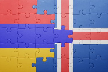 Ermenistan ve İzlanda ulusal bayrak ile bulmaca