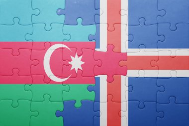 Azerbaycan ve İzlanda ulusal bayrak ile bulmaca