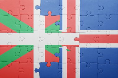Bask Ülkesi ve İzlanda ulusal bayrak ile bulmaca