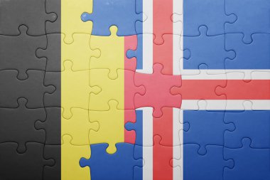 Belçika ve İzlanda ulusal bayrak ile bulmaca