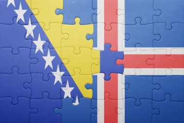 Bosna ve Hersek ve İzlanda ulusal bayrak ile bulmaca