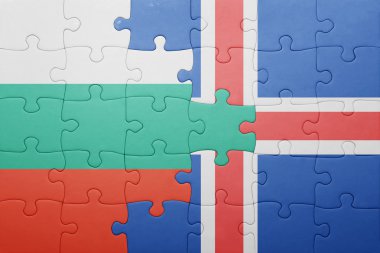 Bulgaristan ve İzlanda ulusal bayrak ile bulmaca