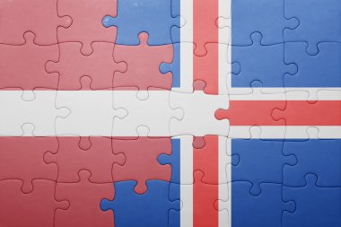 Letonya ve İzlanda ulusal bayrak ile bulmaca