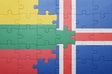 Litvanya ve İzlanda ulusal bayrak ile bulmaca