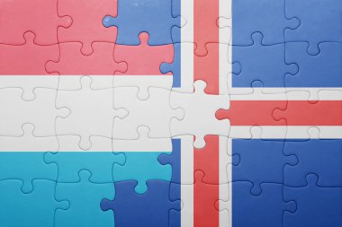 Lüksemburg ve İzlanda ulusal bayrak ile bulmaca