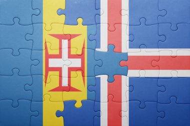 madeira ve İzlanda ulusal bayrak ile bulmaca