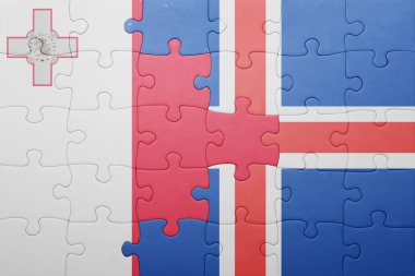 malta ve İzlanda ulusal bayrak ile bulmaca
