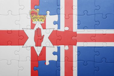 Kuzey İrlanda ve İzlanda ulusal bayrak ile bulmaca