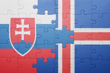İzlanda ve Slovakya ulusal bayrak ile bulmaca