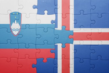 İzlanda ve Slovenya ulusal bayrak ile bulmaca
