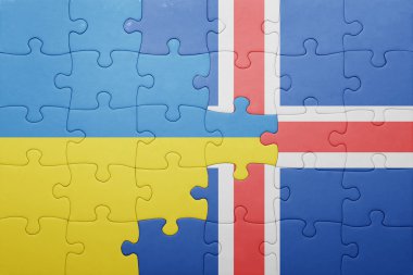 Ukrayna ve İzlanda ulusal bayrak ile bulmaca