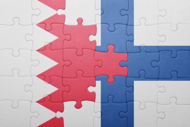 Bahreyn ve Finlandiya ulusal bayrak ile bulmaca