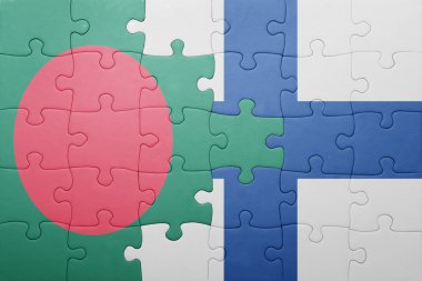 Bulmaca bangladesh ve Finlandiya ulusal bayrak ile