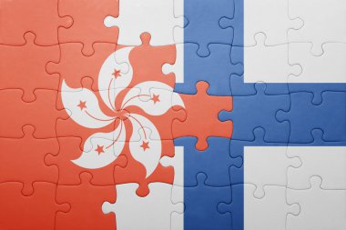 hong kong ve Finlandiya ulusal bayrak ile bulmaca