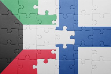 Kuveyt ve Finlandiya ulusal bayrak ile bulmaca
