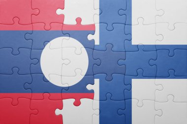 laos ve Finlandiya ulusal bayrak ile bulmaca