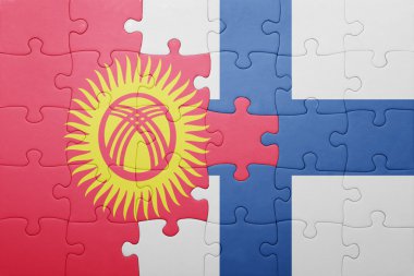 Kırgızistan ve Finlandiya ulusal bayrak ile bulmaca