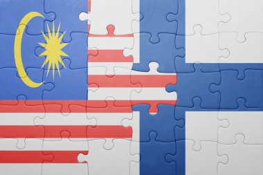 Malezya ve Finlandiya ulusal bayrak ile bulmaca