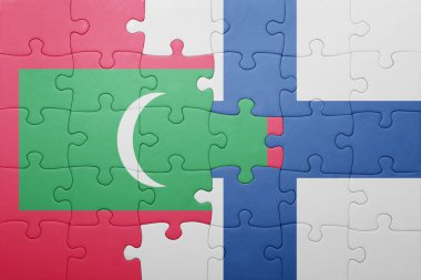 Maldivler ve Finlandiya ulusal bayrak ile bulmaca