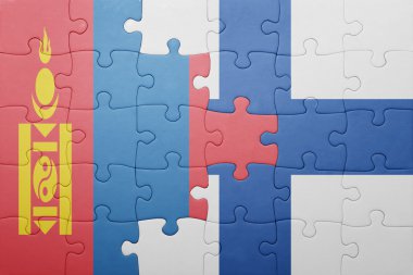 Moğolistan ve Finlandiya ulusal bayrak ile bulmaca