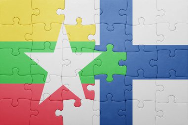 myanmar ve Finlandiya ulusal bayrak ile bulmaca