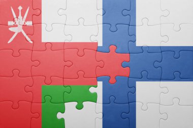 Umman ve Finlandiya ulusal bayrak ile bulmaca