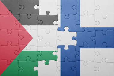 Filistin ve Finlandiya ulusal bayrak ile bulmaca