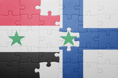 Suriye ve Finlandiya ulusal bayrak ile bulmaca