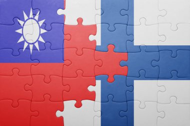 Tayvan ve Finlandiya ulusal bayrak ile bulmaca