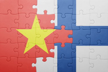 vietnam ve Finlandiya ulusal bayrak ile bulmaca