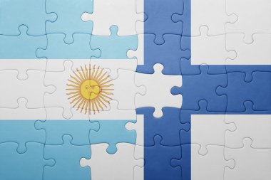 Arjantin ve Finlandiya ulusal bayrak ile bulmaca