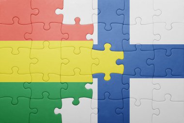 Bolivya ve Finlandiya ulusal bayrak ile bulmaca