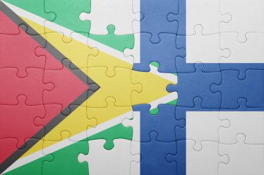 guyana ve Finlandiya ulusal bayrak ile bulmaca