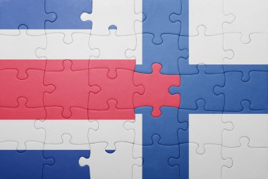 Kosta Rika ve Finlandiya ulusal bayrak ile bulmaca