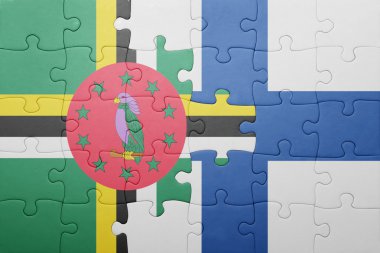 Dominika ve Finlandiya ulusal bayrak ile bulmaca