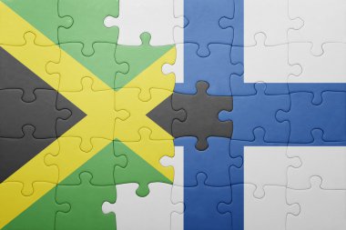 Jamaika ve Finlandiya ulusal bayrak ile bulmaca