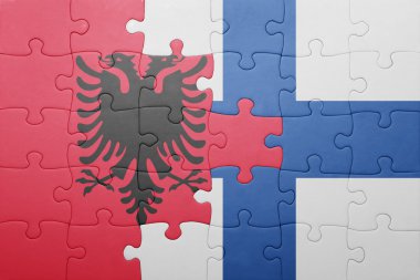 Arnavutluk ve Finlandiya ulusal bayrak ile bulmaca