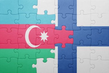 Azerbaycan ve Finlandiya ulusal bayrak ile bulmaca