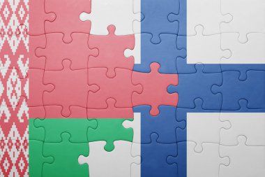 Beyaz Rusya ve Finlandiya ulusal bayrak ile bulmaca