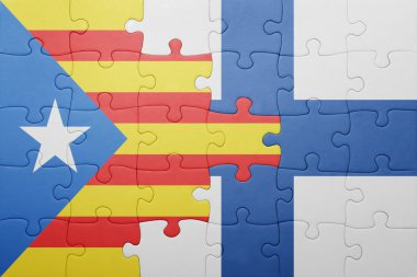 Katalonya ve Finlandiya ulusal bayrak ile bulmaca