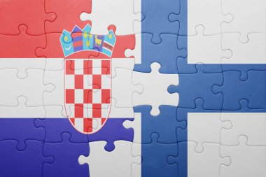 Hırvatistan ve Finlandiya ulusal bayrak ile bulmaca