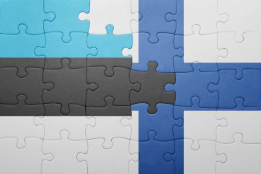 Estonya ve Finlandiya ulusal bayrak ile bulmaca
