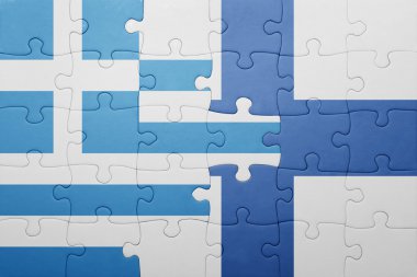 Yunanistan ve Finlandiya ulusal bayrak ile bulmaca