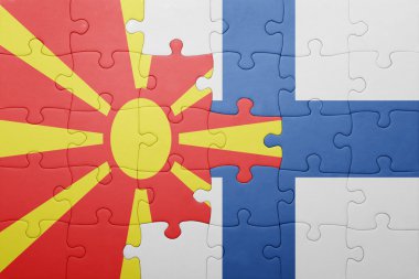 Makedonya ve Finlandiya ulusal bayrak ile bulmaca