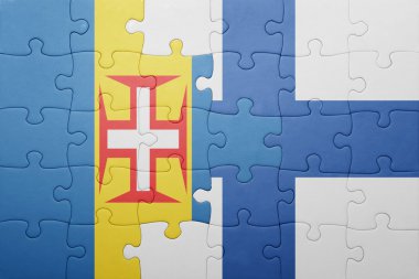 madeira ve Finlandiya ulusal bayrak ile bulmaca