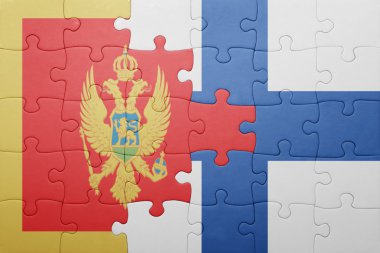 Karadağ ve Finlandiya ulusal bayrak ile bulmaca