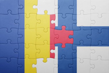 Romanya ve Finlandiya ulusal bayrak ile bulmaca