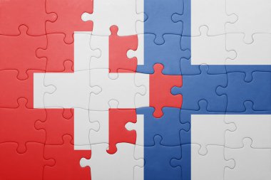 İsviçre ve Finlandiya ulusal bayrak ile bulmaca