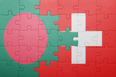 İsviçre ve Bangladeş Ulusal bayrak ile bulmaca
